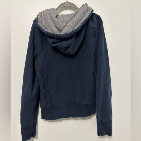 Vintage Abercrombie and Fitch Men small zip up sweatshirt hoodie navy muscle - Picture 4 of 10